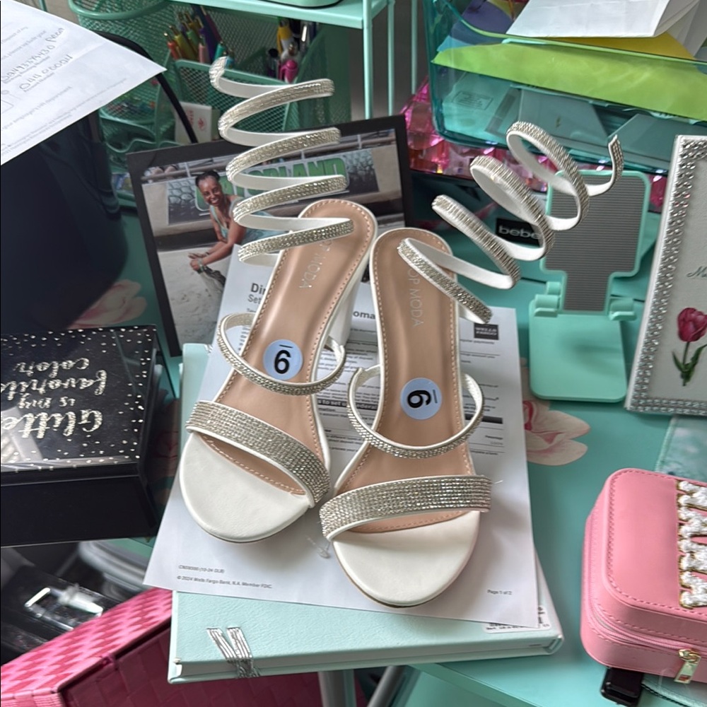 Betsey Johnson White Sandals with Elegant Straps